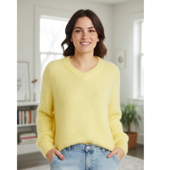 Madewell Soft Relaxed Yellow Heather Lemon Sweater Size XXS - Picture 1 of 5
